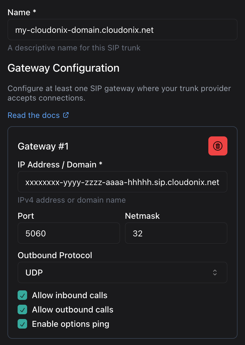 VAPI.ai SIP Trunking | Cloudonix Developer Resources